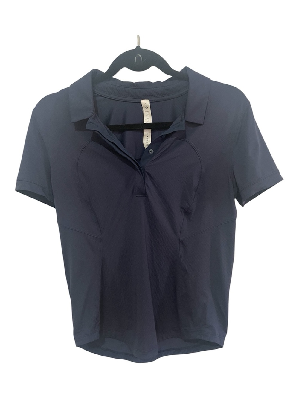 LululemonWomen's Navy Short-Sleeve Polo Top; Size 6